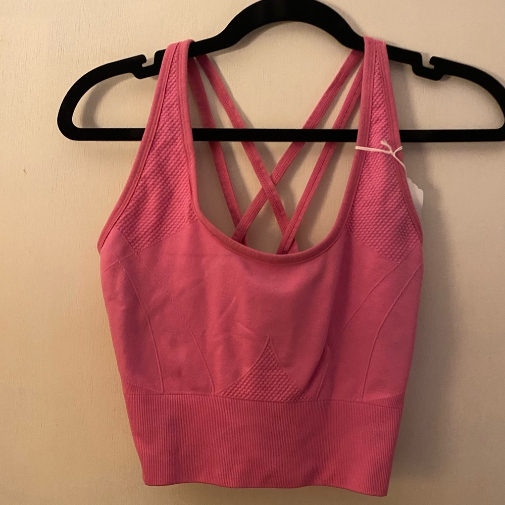 Zella Pink Sports Bra with Crisscross Back